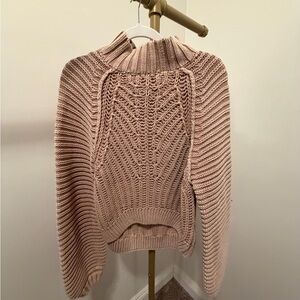 Free People Soft Pink Turtleneck Sweater